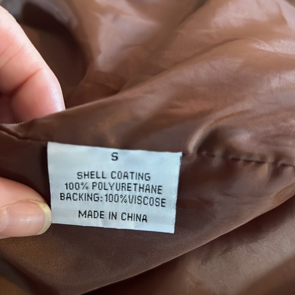 Bagatelle faux leather jacket in a light brownish cognac color. Size small - Picture 5 of 5